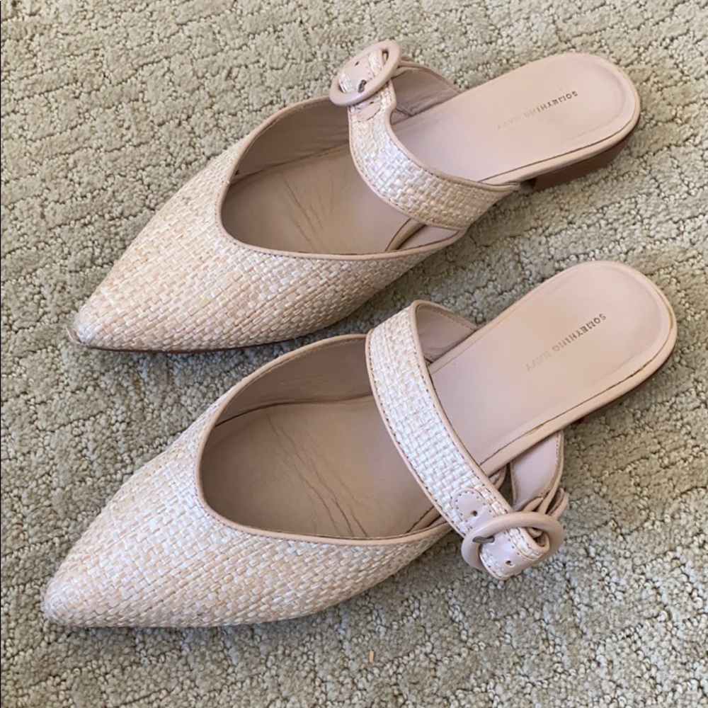 Something Navy Rattan Flats